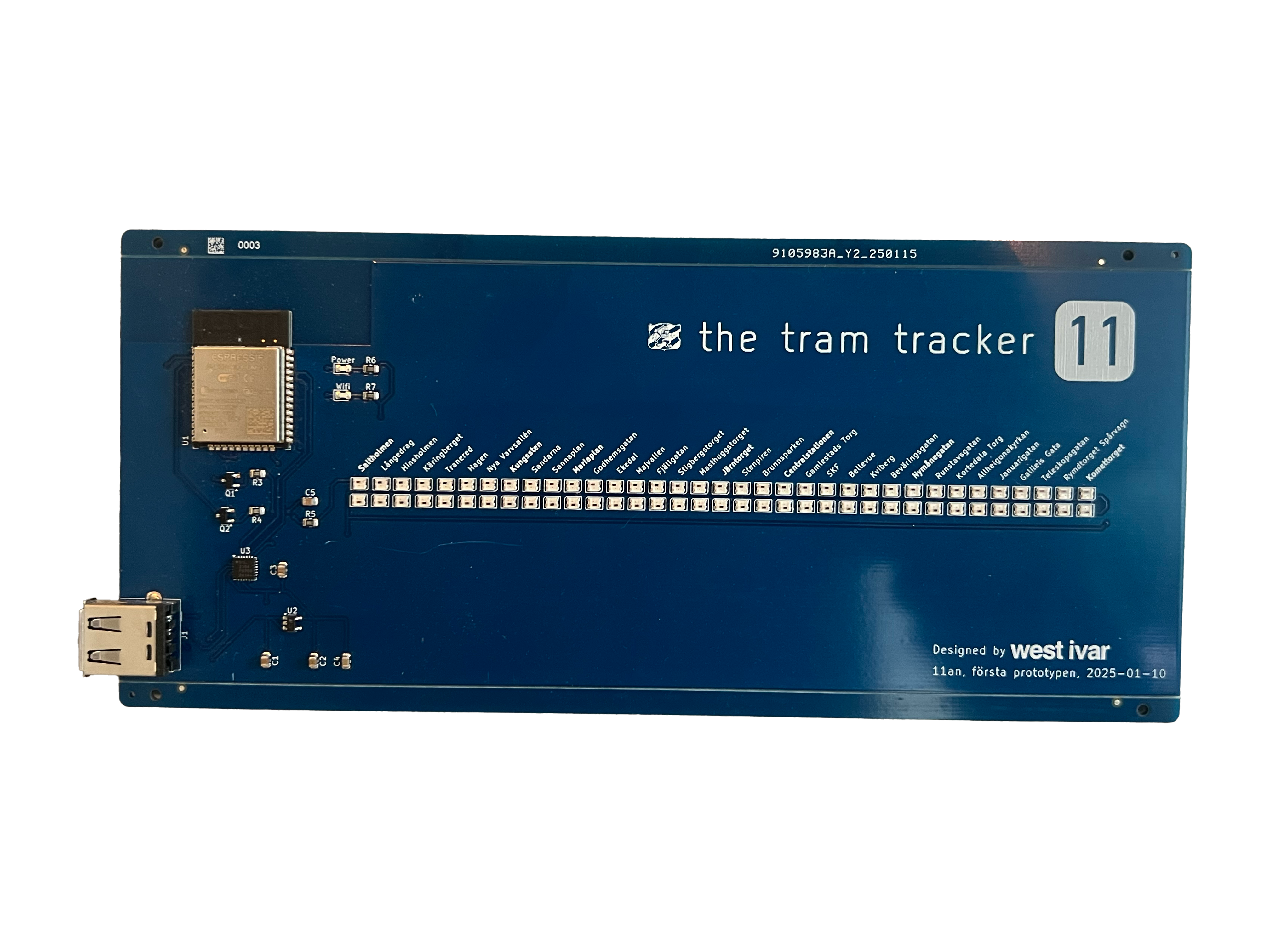 GBG Tram Tracker – Line 11 Board