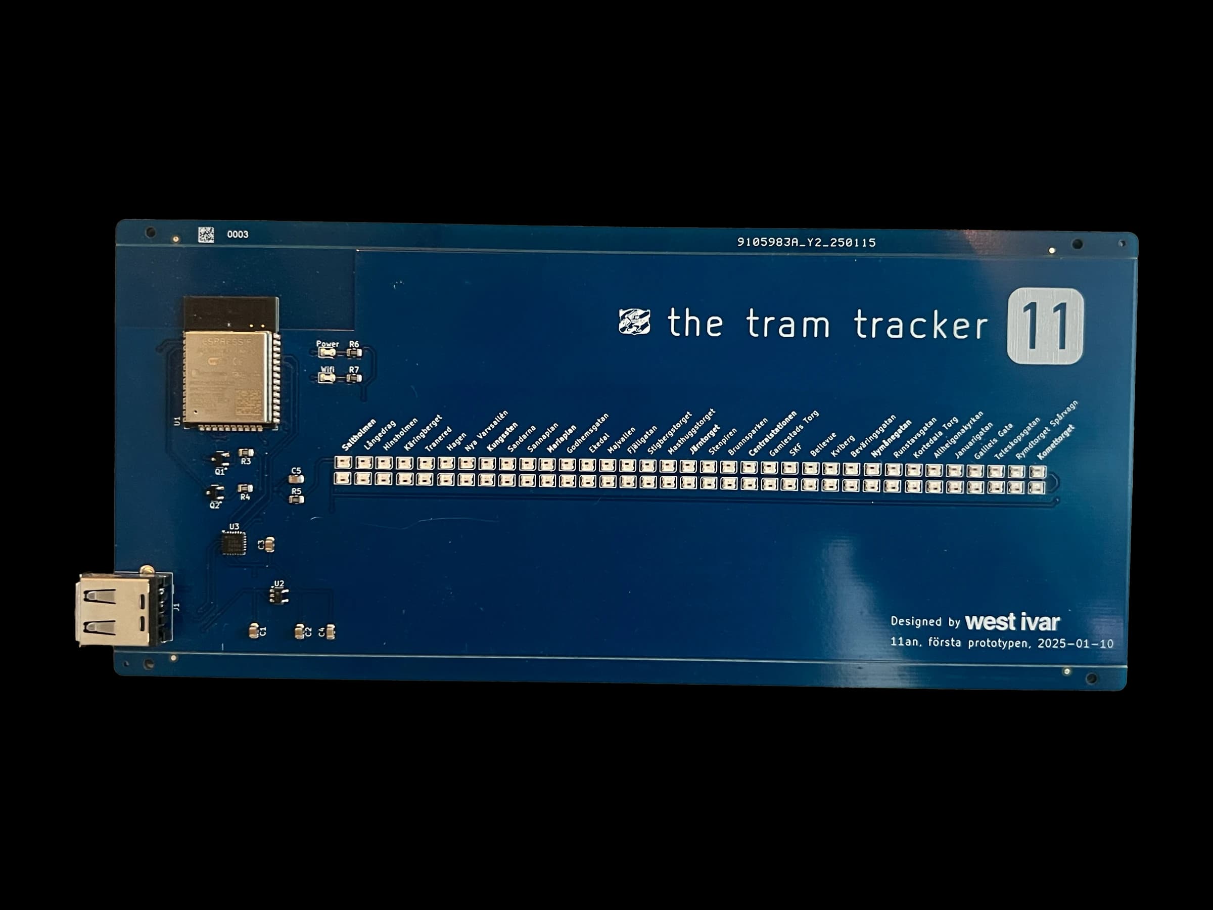 Circuit board design for tram line 11