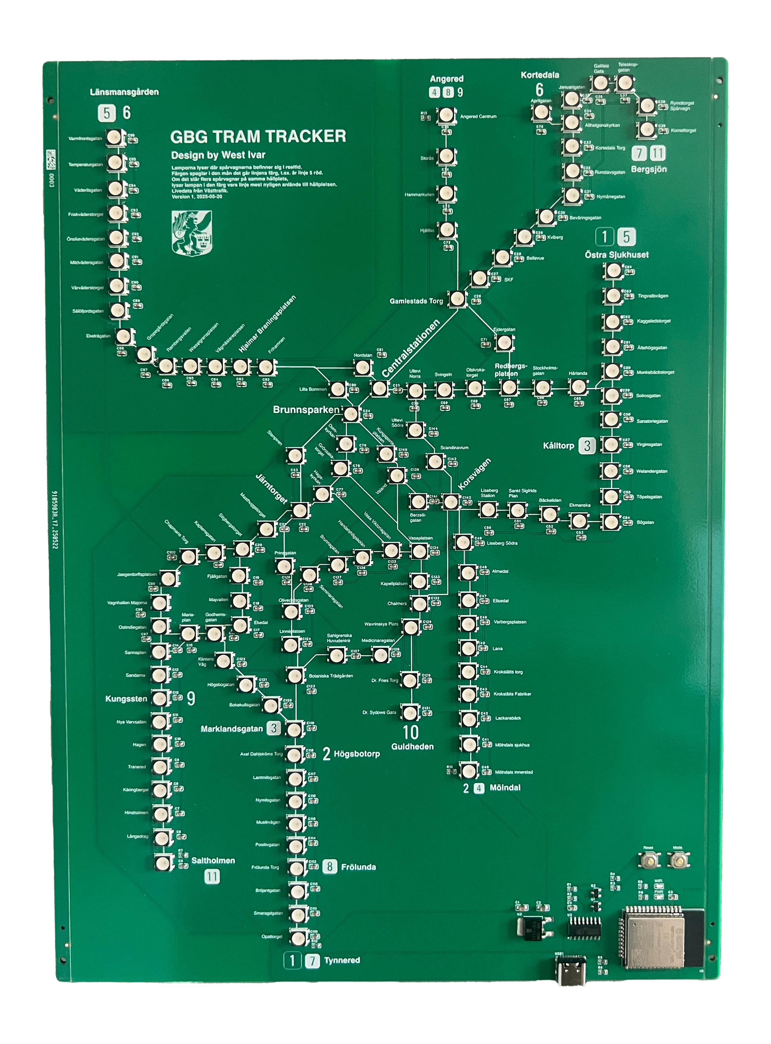 GBG Tram Tracker – Network Map Board